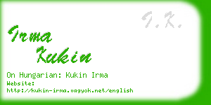 irma kukin business card